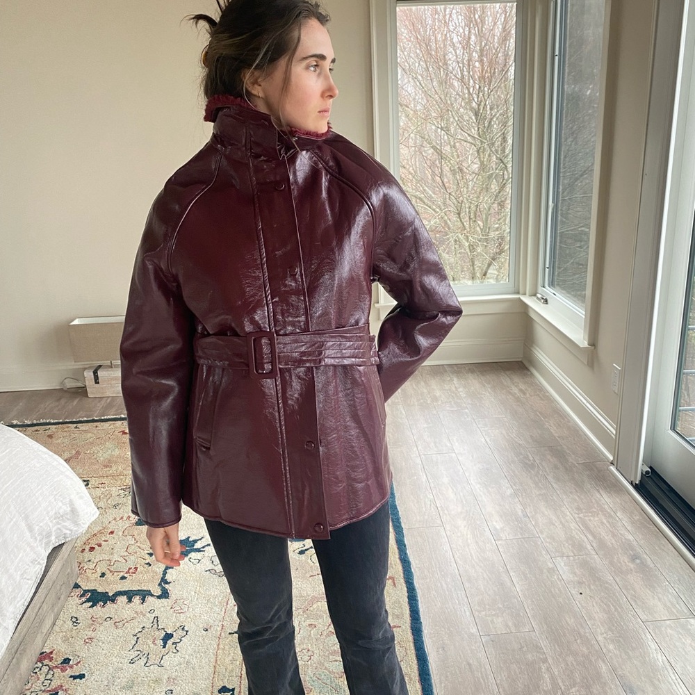 Fleece lined rain jacket Purple Maroon